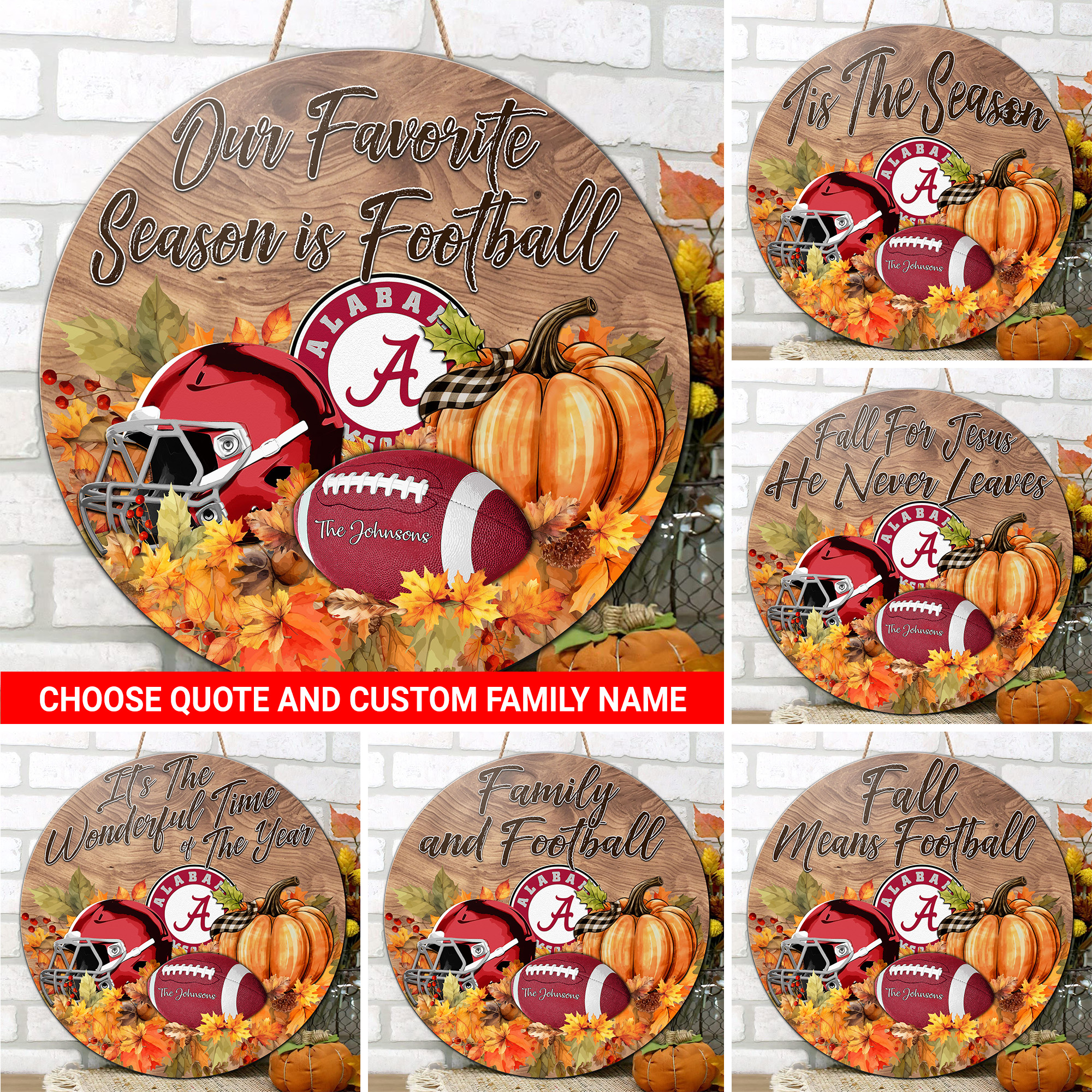 Alabama Crimson Tide Shape Wooden Sign Custom Your Family Name And Choose Your Quotes, Sport Sign, Sport Gifts For Fan, Home Decorations EHIVM-59971